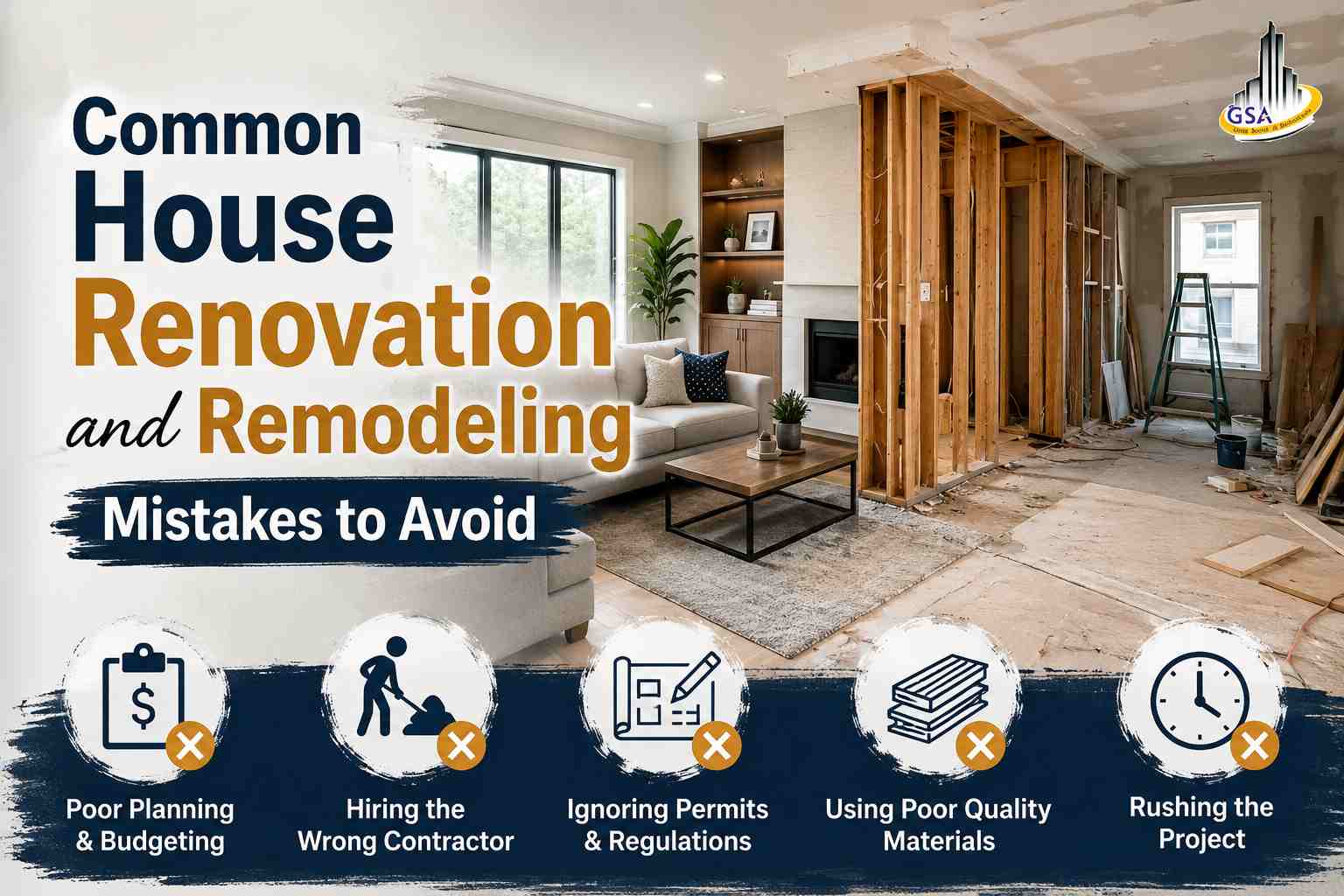 Common House Renovation and Remodeling Mistakes to Avoid